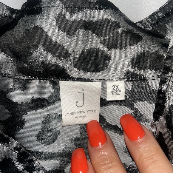 Jones New York Woman Cape/jacket animal print button dwn Sz 2X - Picture 6 of 12